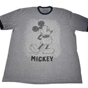 Disney Store men’s XXL Mickey Mouse Gray Ringer T-Shirt